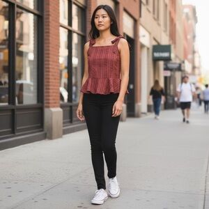 Lumiere Red Striped Sleeveless Top
New